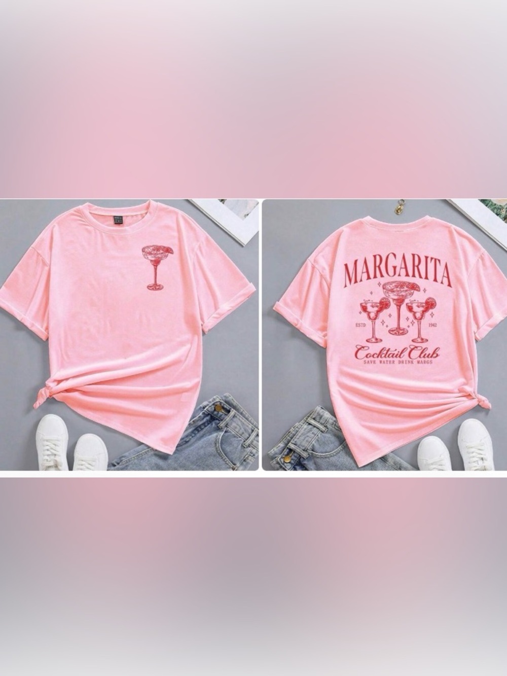 Pink Margarita Cocktail Club Graphic Tee